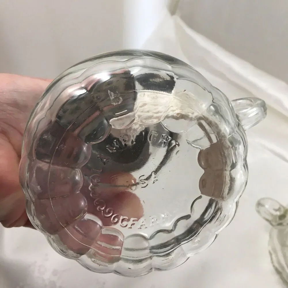 lot of 2 Matching Chamber Glass Oil Lamps Clear Glass with Handle